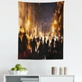 thumbnail image 1 of Zombie Tapestry, Burning Town Urban Chaos with Human Silhouettes in Street Pattern Print, Fabric Wall Hanging Decor for Bedroom Living Room Dorm, 5 Sizes, Amber Mauve Seal Brown, by Ambesonne, 1 of 1