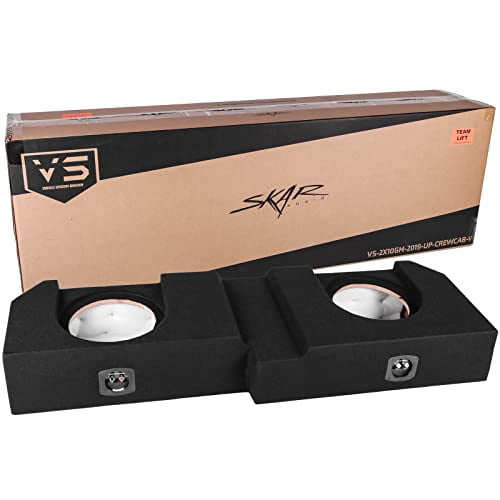 Skar Audio Boîtier de Caisson de Basses Portable 10 Pouces Compatible avec Chevrolet Silverado/GMC Sierra Camions à Col Rond 2019-UP