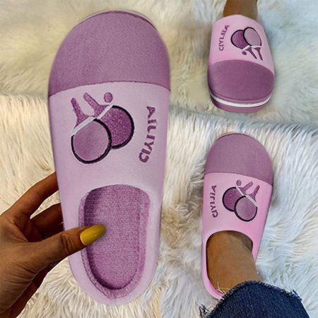 

uikmnh Slippers for Women Men s Women s Indoor Home Shoes Warm Shoes Soft-soled Cotton Slippers Purple 8.5