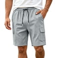 thumbnail image 4 of Mens Cargo Shorts Multi-Pockets Elastic Drawsrting Waist Outdoor Hiking Fihsing Short Pants Dad Gifts, 4 of 8