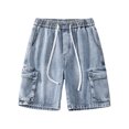 thumbnail image 2 of Lroveb Jean Shorts for Men Big and Tall Summer Denim Cargo Shorts Work Casual Baggy Bermuda Shorts with Pockets Blue, 2 of 6