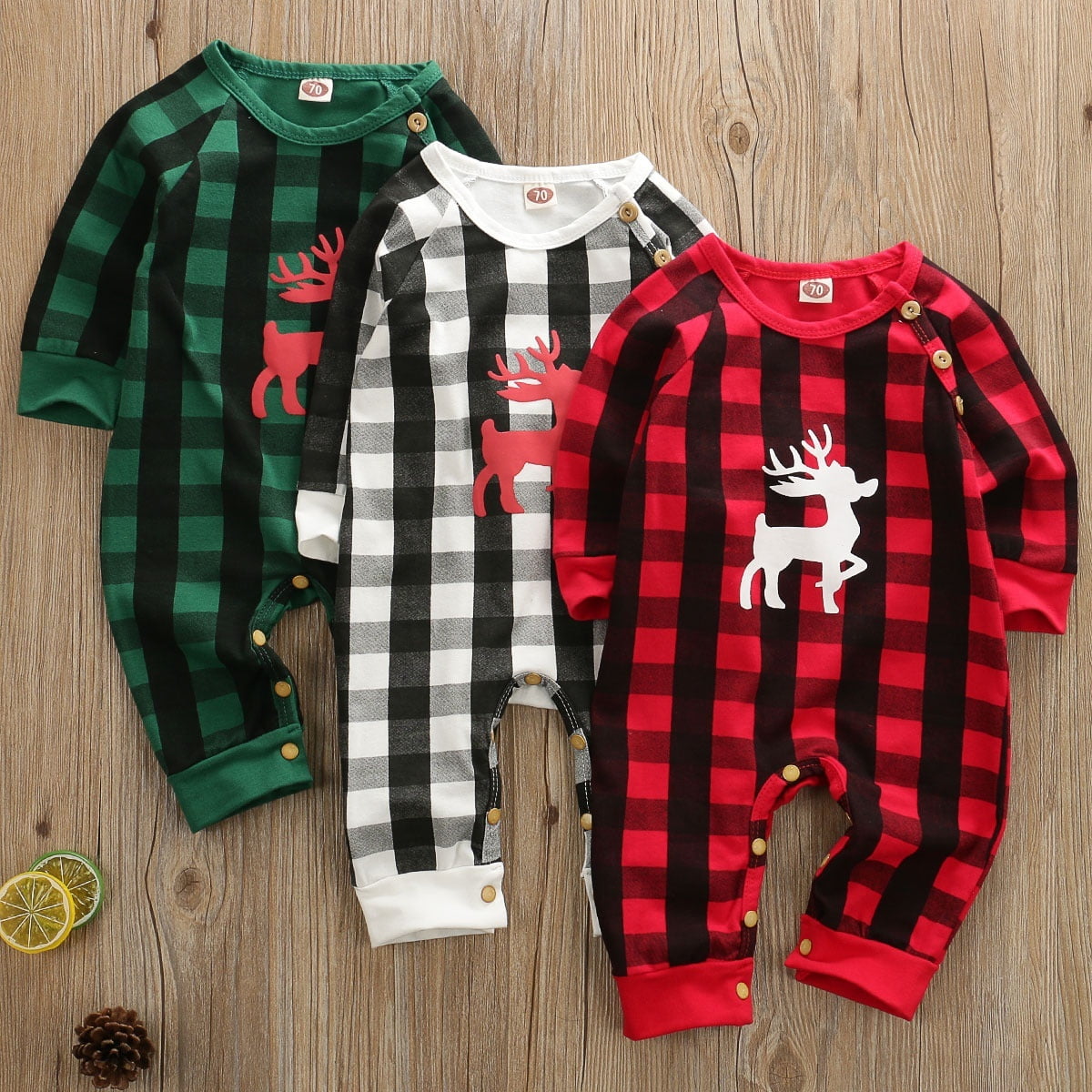 tartan baby romper