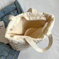 thumbnail image 3 of Yucurem Quilted Shoulder Bag, Spring Tote, Large Capacity Cotton-Padded Handbag for Women Girls (Beige), 3 of 10