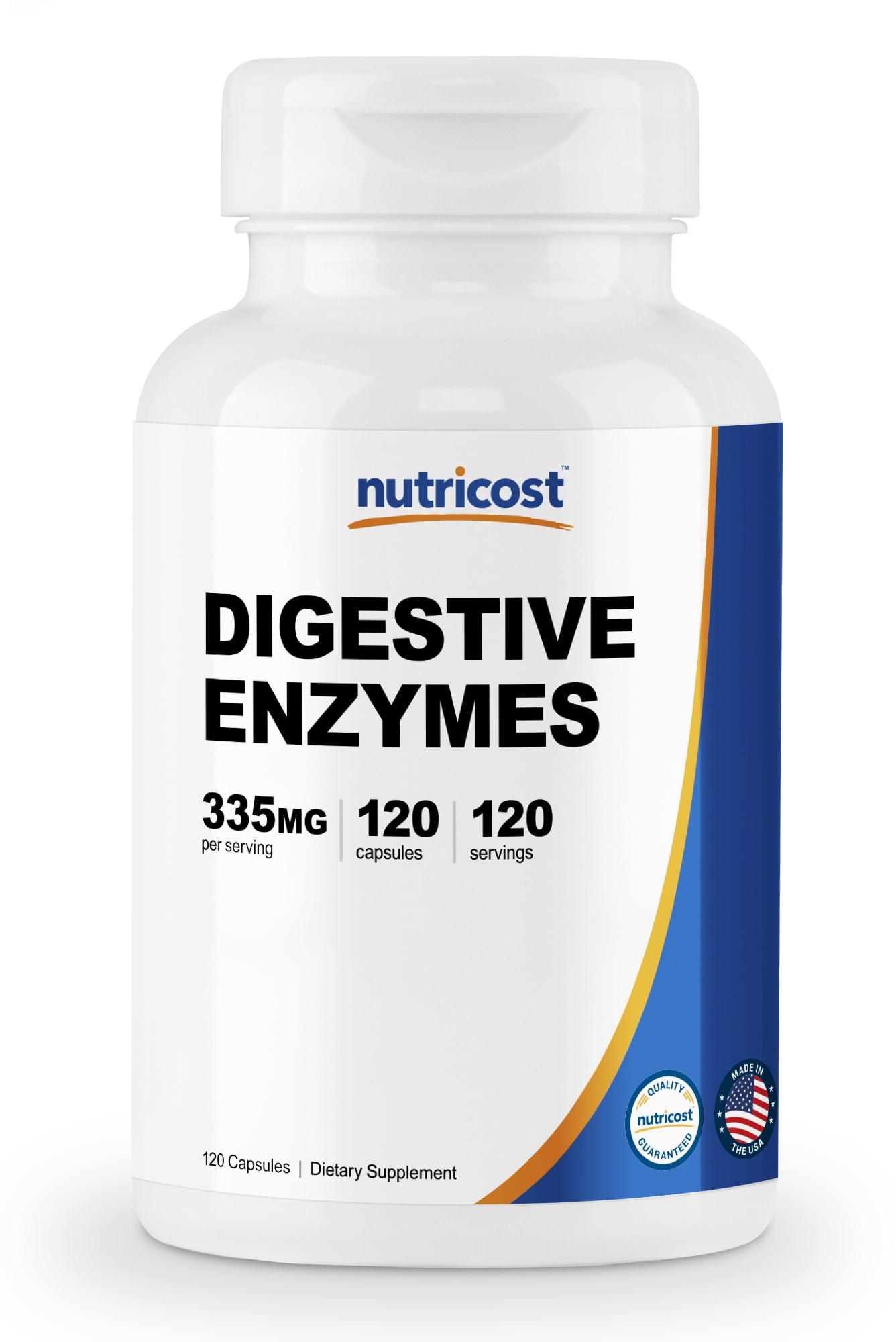 Nutricost Digestive Enzymes 335mg, 120 Veggie Capsules Complete