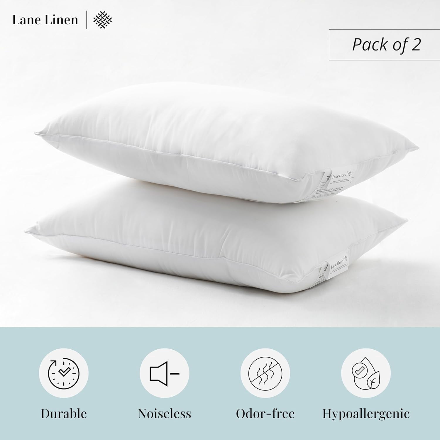12x20 – Pack of 2 White, for Sofa and Bed, Fluffy Inserts for Throw Pillow Covers, Ideal as Throw Pillows for Bed, Couch and Outdoor Settings
