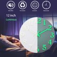 thumbnail image 2 of Glow In The Dark Wall Clock Silent Quartz White Living Room Bedroom Luminous, 2 of 12