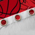 thumbnail image 4 of Feelyou Basketball Game Player Curtains Pack of 2 (42x84 Each) for Kid, Cartoon Ball Print Curtains Blackout, Stripes Abstract Maroon Bedroom Curtains, Living Room Curtains Decor, 4 of 6