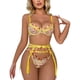 thumbnail image 1 of Gibobby Conjunto de lencería Lenceria Extreme Sexy Dessous New Luxury Sexs Color Negro Mujeres Sexy Liguero Lencería Sex Bra and Panty Sets Lenceria Bragas(Amarillo, CH), 1 of 5