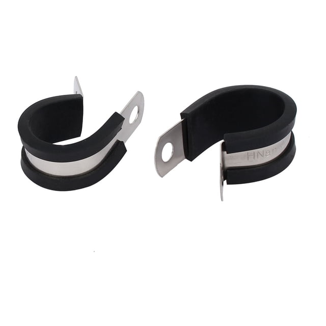 Abrazaderas de manguera de goma EPDM con revestimiento de 22 mm de diámetro, clips para cables, soporte de 2 piezas