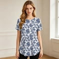 thumbnail image 2 of WAGUTH Women's Trendy Casual Print Maternity Tops Short Sleeve Double Layer Stretch Nursing Shirts Breastfeeding Tunic Blouses for Moms,Blue,M, 2 of 8