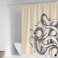 thumbnail image 2 of Naiovety Declaración en el baño, cortinas de ducha divertidas, tela gótica de animales de monstruo marino en blanco y negro Juegos de accesorios de baño YL490-7, 2 of 6