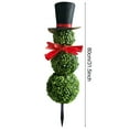 thumbnail image 6 of Dserfhy Christmas Snowman Topiary Artificial Snowman Shaped Topiary Tree with Bow And Hat Outdoor Boxwood Topiary with Stake for Home Porch Decor, 6 of 8