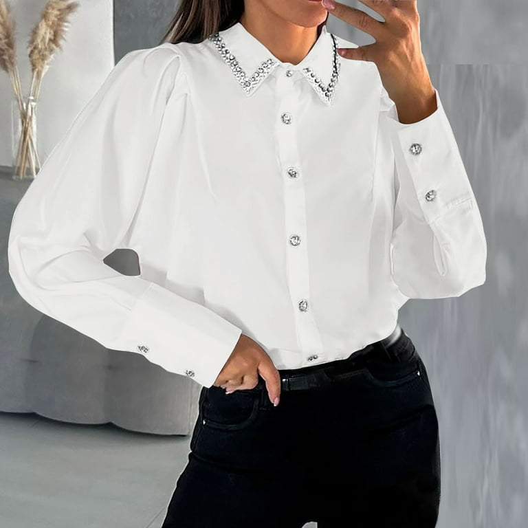 RUIMEME round collar blouse〈off-white〉 Amazon.com: Jowowha Girls Cotton Pure Ruffle Blouse Long