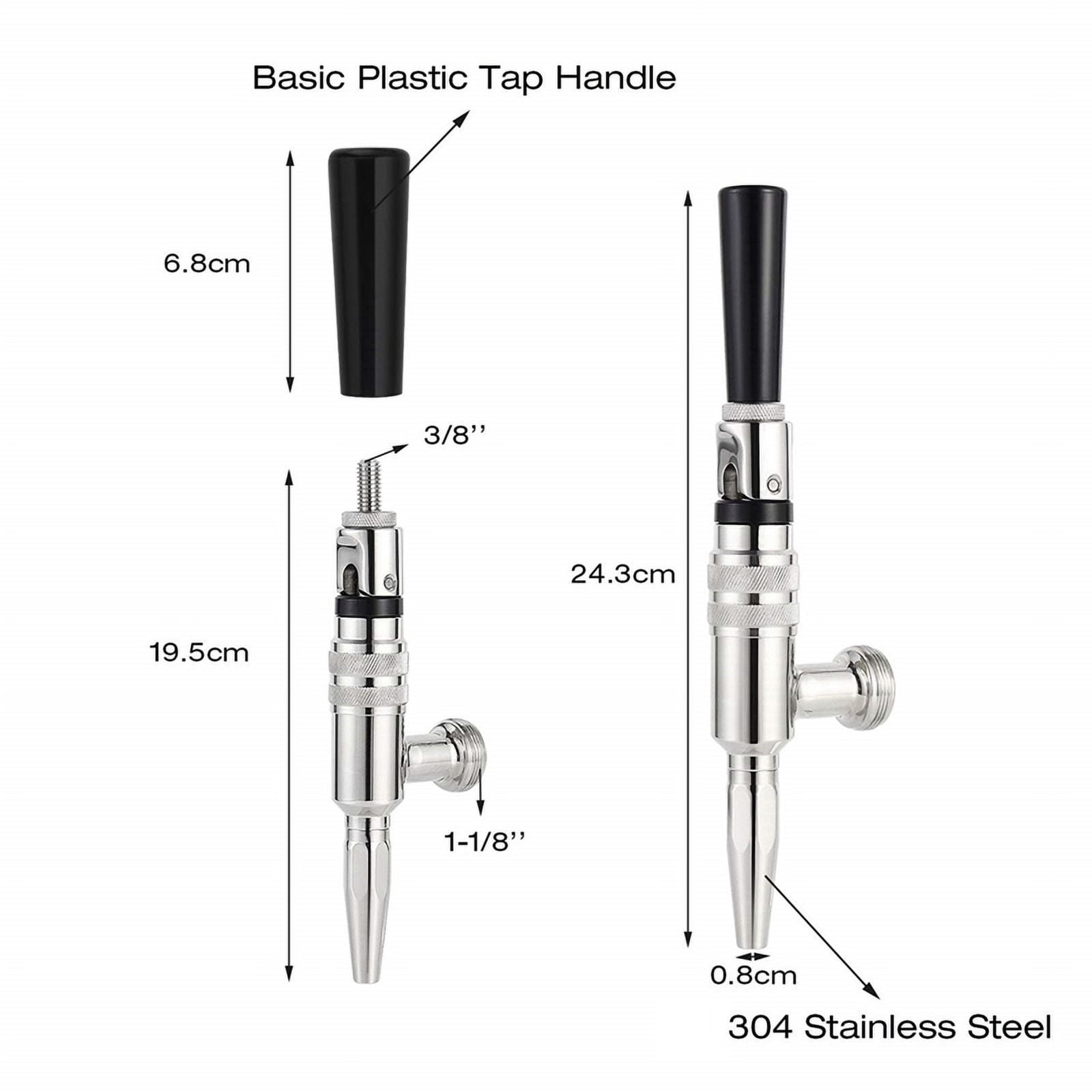 2X Stout Beer Coffee Faucet Stainless Steel Nitrogen Keg Draft Faucet, Homebrew Cold Brew Kegerator Beer Tower Tap
