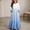 Light Blue, variant on ITSAME Girls A-Line Maxi Dress Flowy Ruffle 3/4 Sleeve Round Neck Gradient Print Summer Fashion Casual Dress Light Blue Size 10