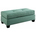thumbnail image 4 of Fabric Tufted Ottoman With Tapered Feet , Teal Green- Saltoro Sherpi, 4 of 4