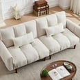 thumbnail image 3 of Leumius Convertible Futon Sofa Bed, Modern Linen Fabric Adjustable Couch Sleeper Sofa, Beige, 3 of 6