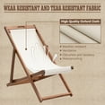 thumbnail image 4 of Beach Sling Chair Set, Folding Adjustable Frame Patio Lounge Chair Set of 2 Outdoor Solid Wood Frame Portable Reclining Beach Chair with White Polyester Canvas 3 Level for Beach Swimming Pool, 4 of 7