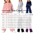 thumbnail image 3 of SHTXOZHI Velvet Outfits for Girls Cropped Long Sleeve Tops Matching Wide Leg Pants Shiny Loungewear 2 Piece Sets, 3 of 9