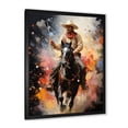 thumbnail image 2 of Designart "Pop Art Cowboy Journey V" People Framed Wall Art - Southwestern Brown Cowboys Bedroom Framed Canvas Wall Art, 2 of 6
