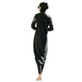 thumbnail image 2 of IBTOM CASTLE Muslim Swimsuits for Women Modest Islamic Arabic Swimwear Burkini Full Cover Hijab Top Pants Swimming Cap Bathing Suits L Black - Ruched Hem, 2 of 8