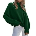 thumbnail image 2 of Aayomet Turtleneck Sweater Women Women's Turtleneck 100% Merino Wool Swetaer Fall Winter Warm Long Sleeve Knitted Pullover Sweater Jumper Tops,Green S-XXL, 2 of 4