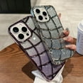 thumbnail image 2 of Grid Plaid Checkered Glitter Bling Rhombus Design Compatible with iPhone Case (Blue,iPhone 14), 2 of 6