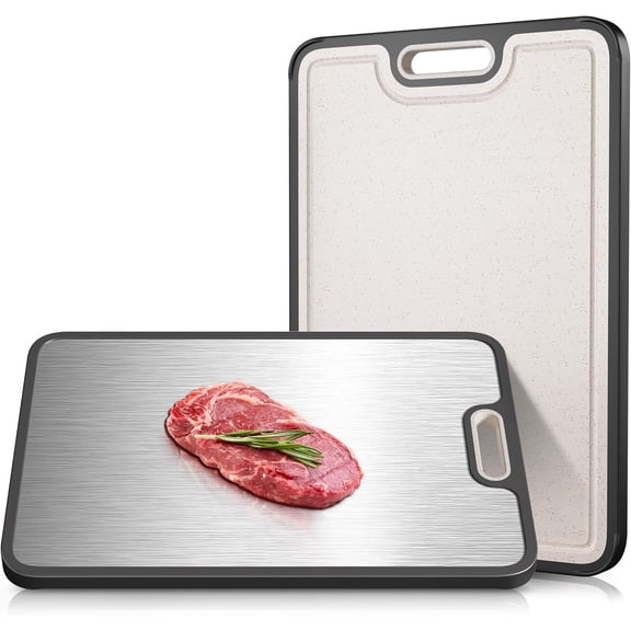 LSFA Cutting Board Titanium/Wheat Straw Chopping Board with Handle, - Non Toxic - Dishwasher Safe, suitable Holiday Gifts, Double-Sided Design