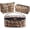 Brown Leopard, variant on 3 count Leopard Print Leather  Bags Set,Travel Toiletries Storage Case Portable  Makeup Organizer Pouch for Women Purse