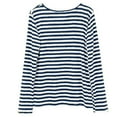 thumbnail image 5 of Yuanlong Womens T-Shirts Classic Stripe Crew Neck Long Sleeve Tee Tops Spring Daily & Work Wear Comfortable Lady Tshirts, 5 of 5