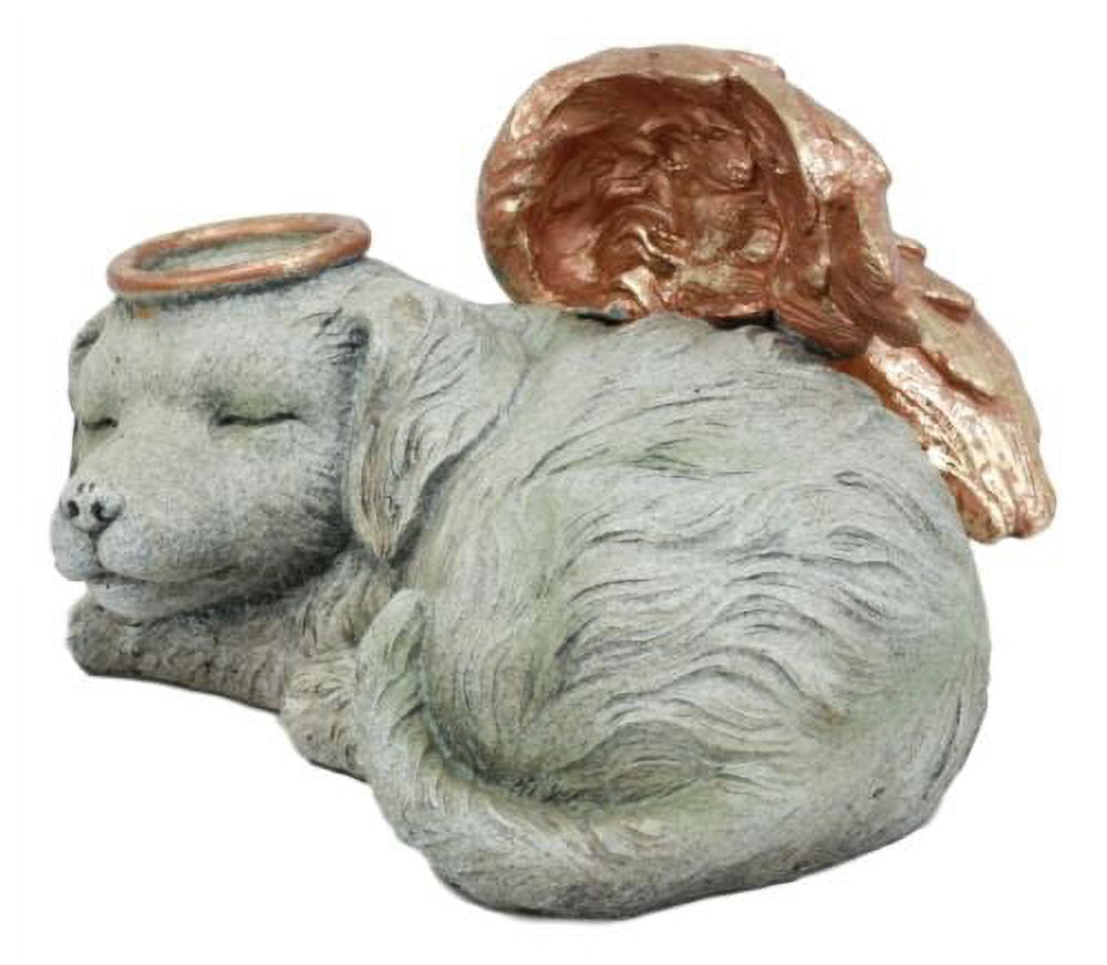 Heavenly Halo Angel Dog Urn Statue 8"L Pet Memorial All Dogs Go To Heaven