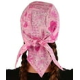 thumbnail image 2 of Pink Ribbon Breast Cancer Awareness Hearts & Flowers Skull Cap Head wrap, 2 of 4