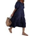 thumbnail image 3 of Uhndy Women's Dress Short Sleeve Polka Dot Print Casual Loose Cotton Swing Dress-LQ, 3 of 5