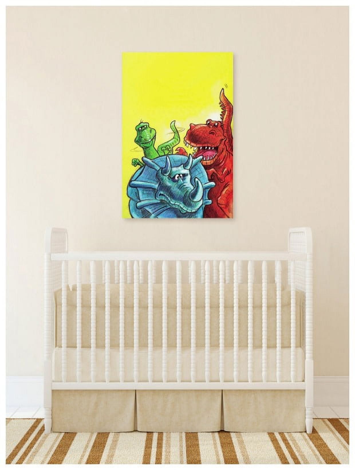Marmont Hill "Funny Dinosaurs" by Curtis Painting Print on Canvas
