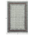 thumbnail image 3 of Casavani Handblock Printed Cotton Kilim Rug 2x12 Runner Rug Gray Beige Cotton Dhurrie Floral Rug Hallway Stair Runner, 3 of 6