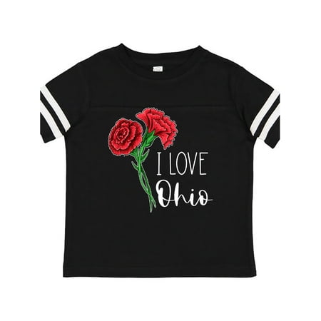 

Inktastic I Love Ohio with Red Carnations Gift Toddler Boy or Toddler Girl T-Shirt