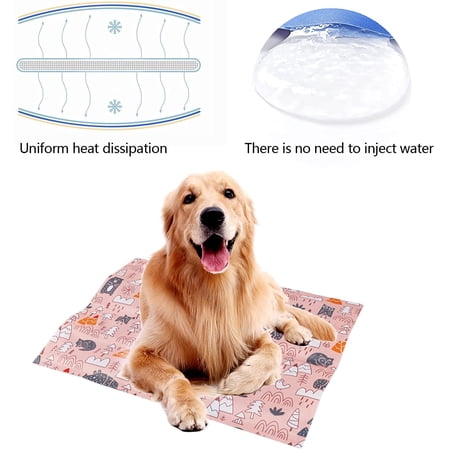 BIGTREE Pet Self Cool Mat, Summer Cooling Kennel Crate Pad for Dogs, Cats (Pink, S)