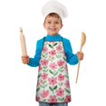 thumbnail image 2 of Pioneer Flower Floral Print Pattern Kids Aprons for Girls and Boys,Adjustable Neck Strap Toddler Aprons for Kids Cooking Baking, 2 of 7