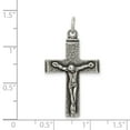 thumbnail image 2 of Beautiful Sterling Silver Antiqued Squared Cross Crucifix Pendant, 2 of 2