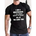 thumbnail image 1 of Men's Casual Crew Neck T-Shirt, Knit Fabric, Short Sleeve, Regular Fit, with Multitasker Print, for Daily & Weekend Wear, Machine Washable Top|Humorous Print|Glossy TextureFather's Day, Mother's Day, 1 of 8