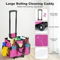 thumbnail image 2 of CozyNestFinds Rolling Cleaning Caddy Bag with Detachable Trolley, Professional Portable Large Cleaning Bag with Wheels, Wearable Cleaning Supply Bag on Wheels for Housekeepers, Rose Red, 2 of 13