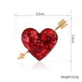 thumbnail image 2 of 1 pcs One arrow piercing the heart oil painting oil brooch - new fashion retro style - exquisite versatile brooch pin, 2 of 5