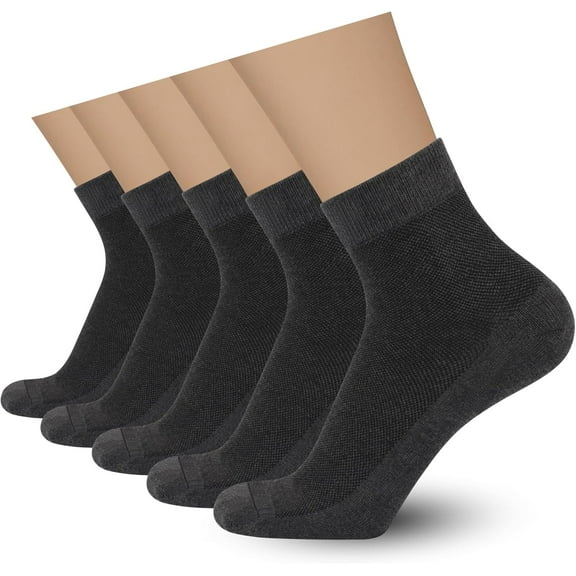 CAILDANL Mens Rayon Bamboo Ankle Breathable Socks Thin Quarter Athletic Comfortable Casual Mesh Socks 5 Pairs