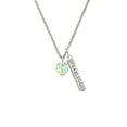 thumbnail image 2 of Delight Jewelry Clear AB Crystal Heart Silvertone Fearless Bar Charm Necklace, 23", 2 of 4