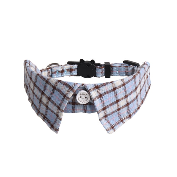 Xiao Hua Collar para gatos con hebilla ajustable de seguridad suave para perros pequeños o gatos, azul tartán