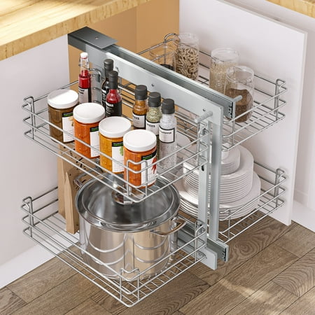 

Blind Corner Pull Out Organizer Left & Right Open Min Opening 15 w/4 Shelves