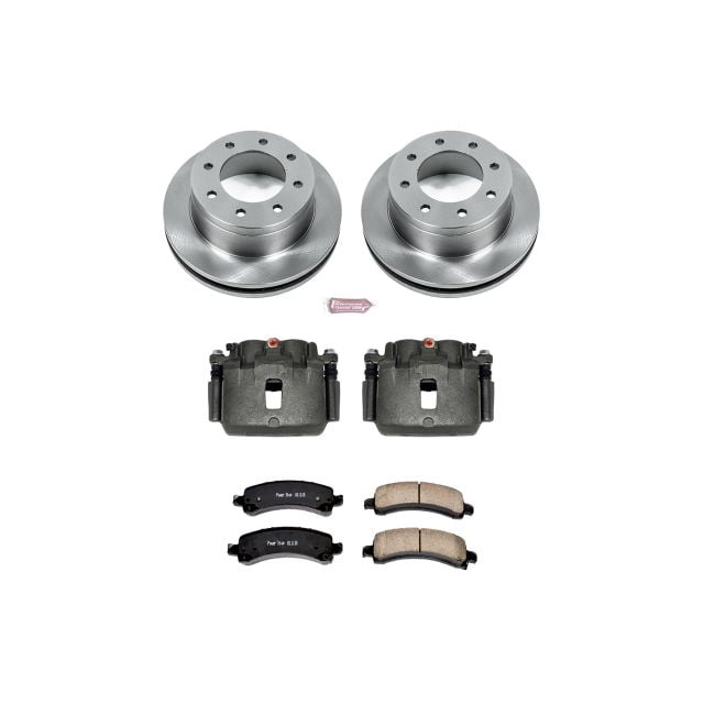 PowerStop Rear Stock Replacement Brake Pad and Rotor Kit with Calipers Fits: CHEVROLET GMC Select Models KCOE2039