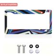 thumbnail image 2 of 1Pack License Plate Frames with Abstract Geometric Stripes Pattern Includes Screws & Caps Full Accessories Included Size 6.3x12.2inch(16x31cm), 2 of 8
