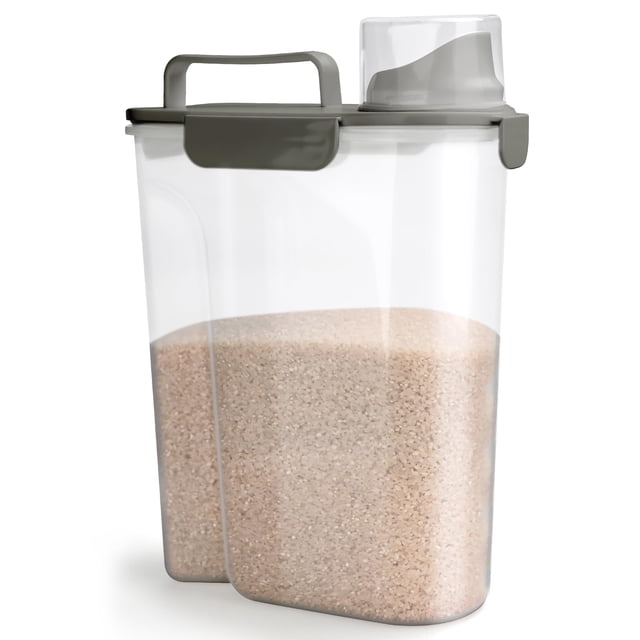 Recipiente de almacenamiento de arroz Viretec, de 2,5 a 4,5 kg, hermético, libre de BPA