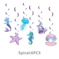 thumbnail image 1 of Happy Birthday Little Mermaid Theme Cartoon Children's Party Supplies, Tableware, Cake Decorations, 1 of 6